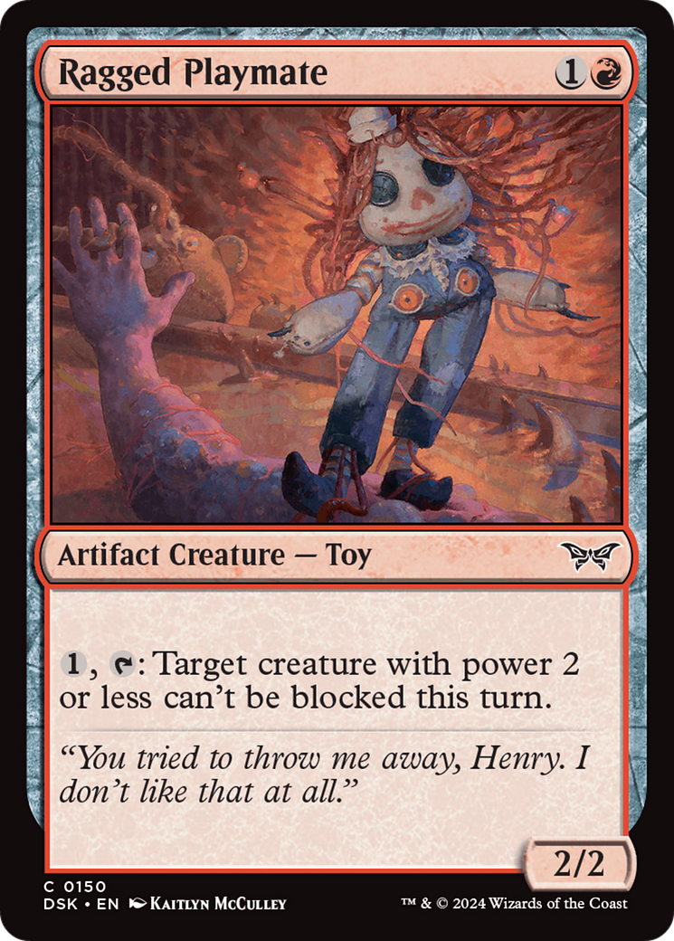 Ragged Playmate (DSK-150) - Duskmourn: House of Horror - Premium MTG Single from Wizards of the Coast - Just $0.25! Shop now at Game Crave Tournament Store