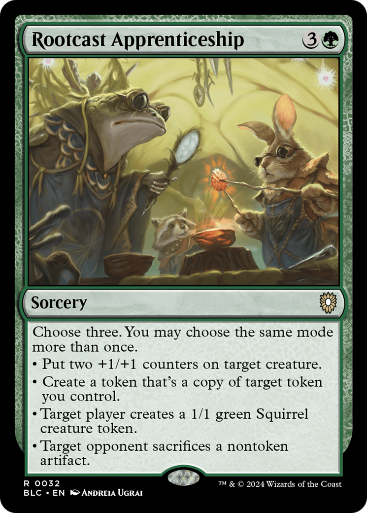 Rootcast Apprenticeship (BLC-032) - Bloomburrow Commander - Premium MTG Single from Wizards of the Coast - Just $0.38! Shop now at Game Crave Tournament Store