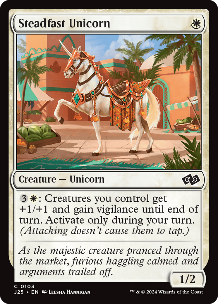 Steadfast Unicorn (J25-103) - Foundations Jumpstart - Premium MTG Single from Wizards of the Coast - Just $0.25! Shop now at Game Crave Tournament Store