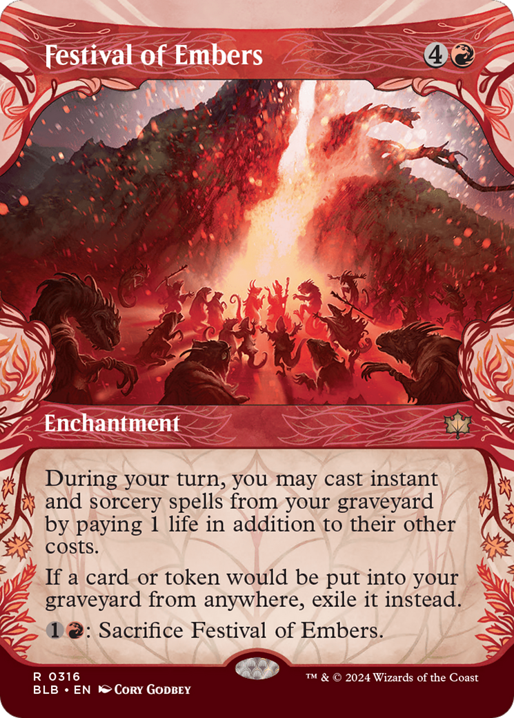 Festival of Embers (BLB-316) - Bloomburrow: (Showcase) - Premium MTG Single from Wizards of the Coast - Just $0.31! Shop now at Game Crave Tournament Store
