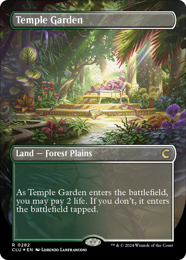 Temple Garden (CLU-282) - Ravnica: Clue Edition (Borderless) Foil - Premium MTG Single from Wizards of the Coast - Just $18.28! Shop now at Game Crave Tournament Store