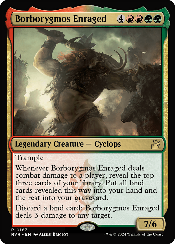 Borborygmos Enraged (RVR-167) - Ravnica Remastered Foil - Premium MTG Single from Wizards of the Coast - Just $0.26! Shop now at Game Crave Tournament Store