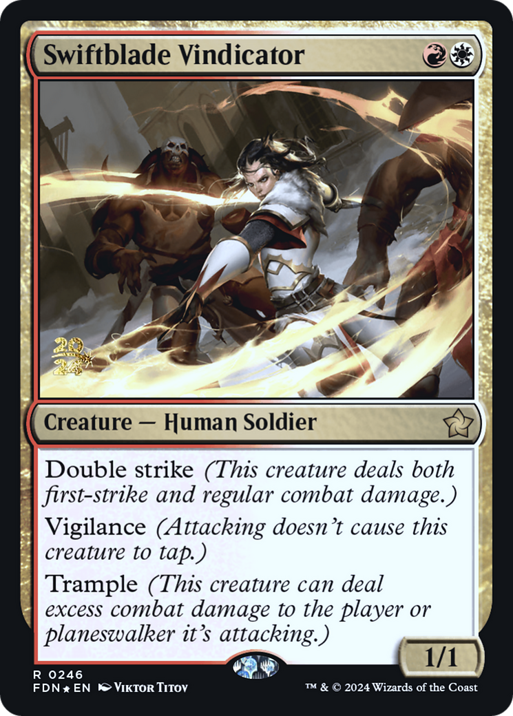 Swiftblade Vindicator (PRE-246S) - Foundations Promos Foil - Premium MTG Single from Wizards of the Coast - Just $0.13! Shop now at Game Crave Tournament Store