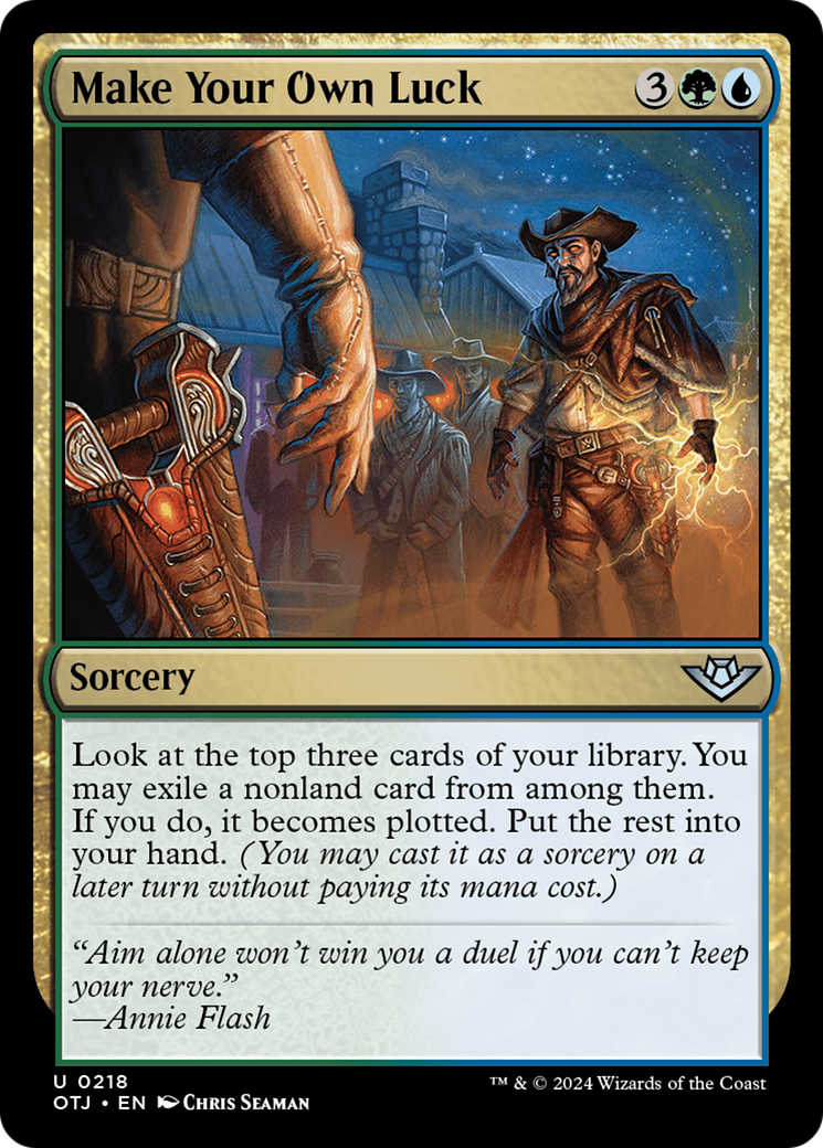 Make Your Own Luck (OTJ-218) - Outlaws of Thunder Junction Foil - Premium MTG Single from Wizards of the Coast - Just $0.25! Shop now at Game Crave Tournament Store