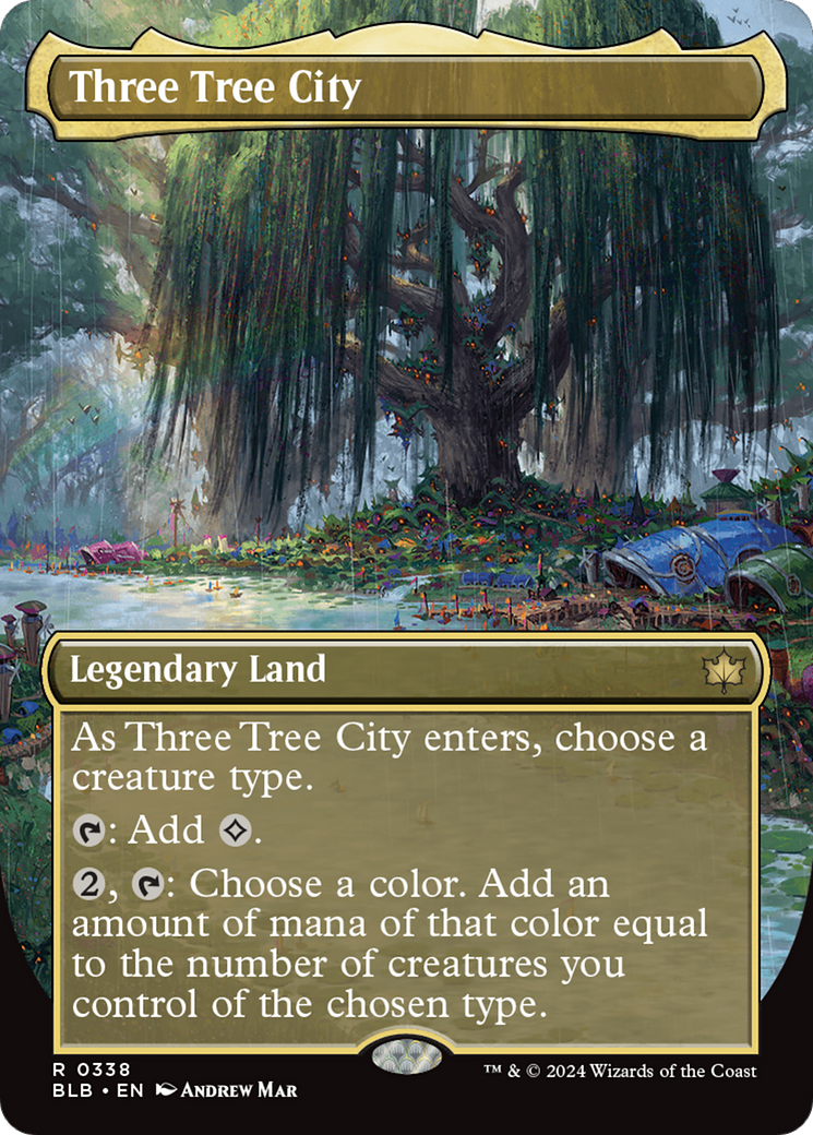 Three Tree City (BLB-338) - Bloomburrow (Borderless) - Premium MTG Single from Wizards of the Coast - Just $29.94! Shop now at Game Crave Tournament Store