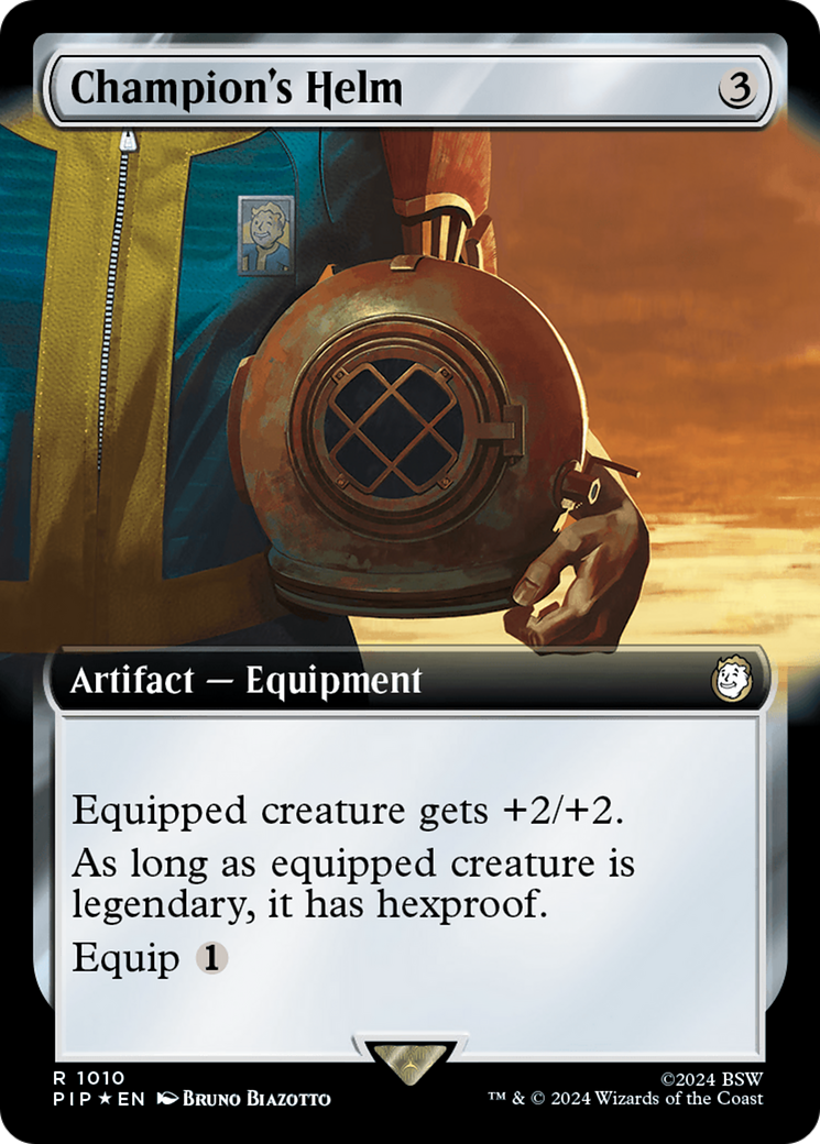 Champion's Helm (PIP-1010) - Fallout: (Extended Art) Foil - Premium MTG Single from Wizards of the Coast - Just $1.90! Shop now at Game Crave Tournament Store