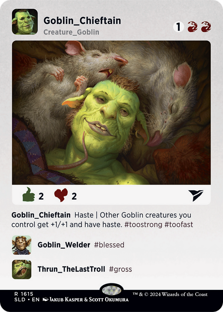 Goblin Chieftain (SLD-1615) - Secret Lair Drop (Borderless) Foil - Premium MTG Single from Wizards of the Coast - Just $0! Shop now at Game Crave Tournament Store