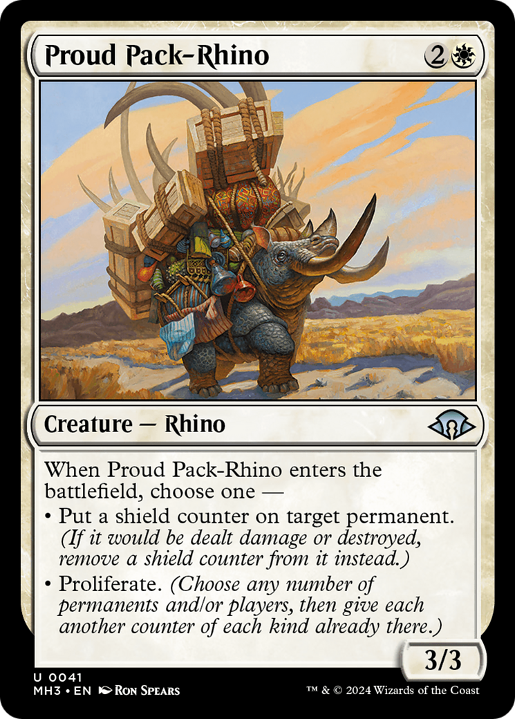 Proud Pack-Rhino (MH3-041) - Modern Horizons 3 - Premium MTG Single from Wizards of the Coast - Just $0.25! Shop now at Game Crave Tournament Store