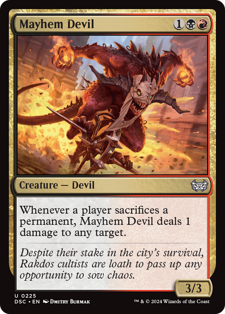 Mayhem Devil (DSC-225) - Duskmourn: House of Horror Commander - Premium MTG Single from Wizards of the Coast - Just $0.34! Shop now at Game Crave Tournament Store