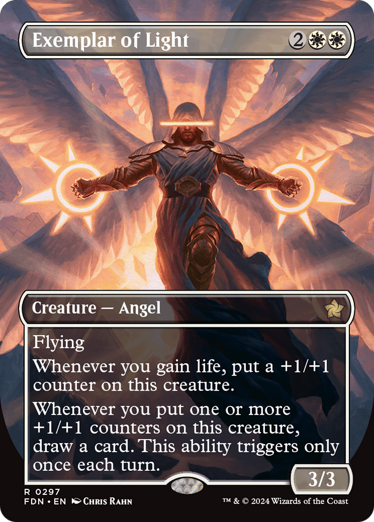 Exemplar of Light (FDN-297) - Foundations (Borderless) Foil - Premium MTG Single from Wizards of the Coast - Just $6.74! Shop now at Game Crave Tournament Store