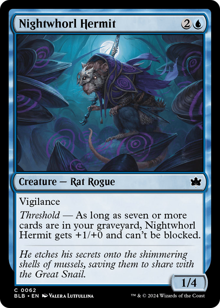 Nightwhorl Hermit (BLB-062) - Bloomburrow Foil - Premium MTG Single from Wizards of the Coast - Just $0.25! Shop now at Game Crave Tournament Store
