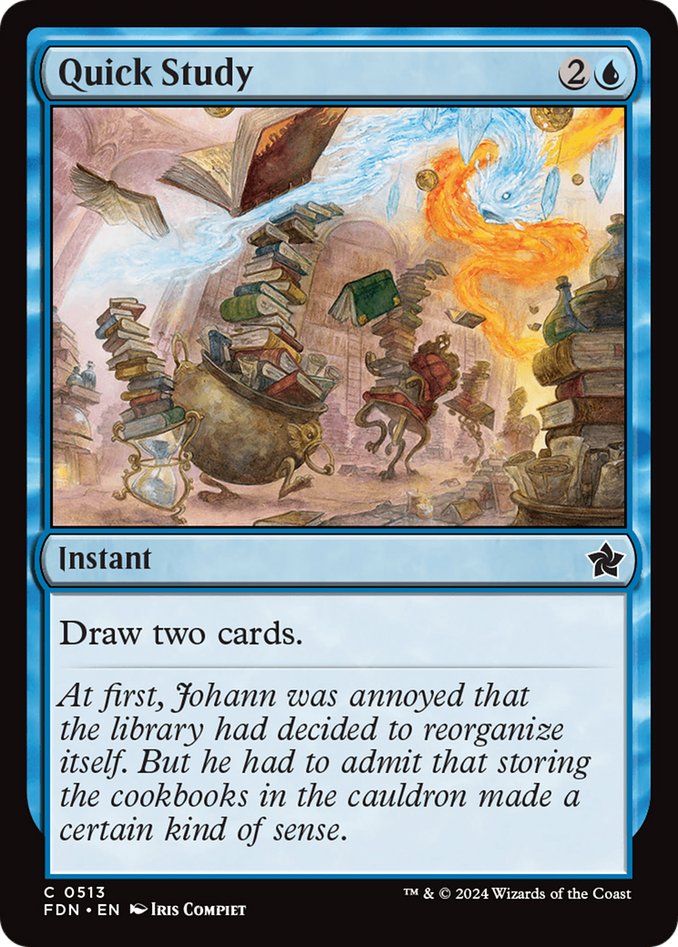 Quick Study (FDN-513) - Foundations - Premium MTG Single from Wizards of the Coast - Just $0.26! Shop now at Game Crave Tournament Store