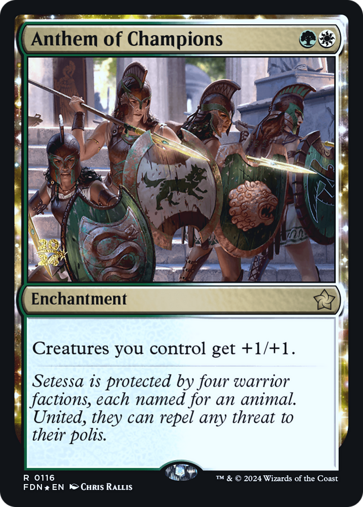 Anthem of Champions (PRE-116S) - Foundations Promos: (enchantment) Foil - Premium MTG Single from Wizards of the Coast - Just $0.15! Shop now at Game Crave Tournament Store
