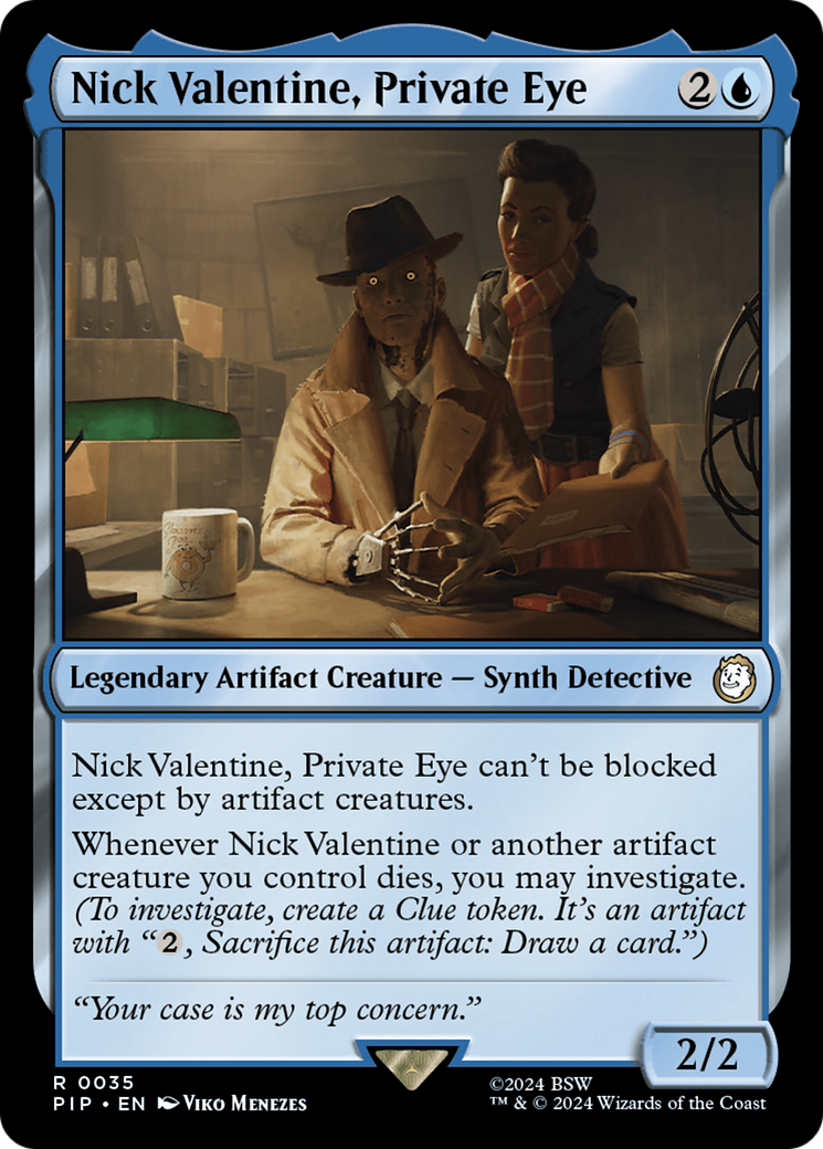 Nick Valentine, Private Eye (PIP-035) - Fallout - Premium MTG Single from Wizards of the Coast - Just $0.25! Shop now at Game Crave Tournament Store