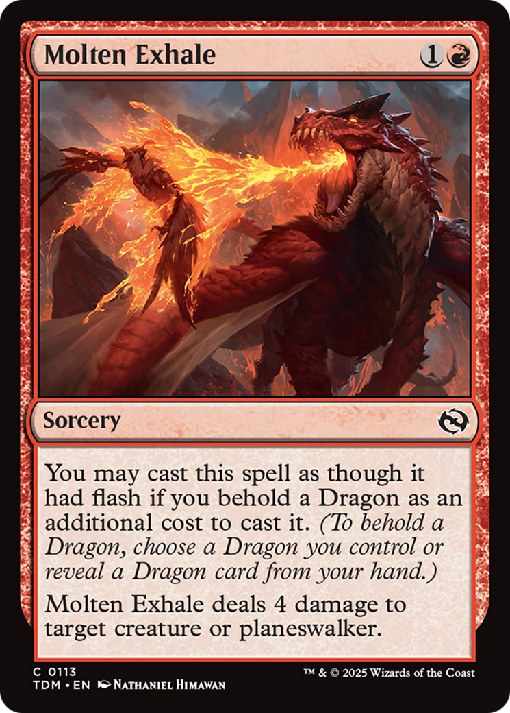 Molten Exhale (TDM-113) - Tarkir: Dragonstorm - Premium MTG Single from Wizards of the Coast - Just $0.08! Shop now at Game Crave Tournament Store