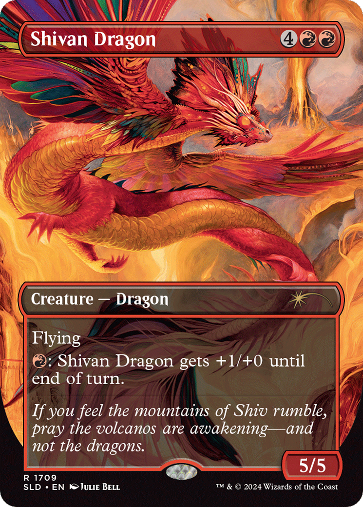 Shivan Dragon (SLD-1709) - Secret Lair Drop (Borderless) - Premium MTG Single from Wizards of the Coast - Just $1.83! Shop now at Game Crave Tournament Store