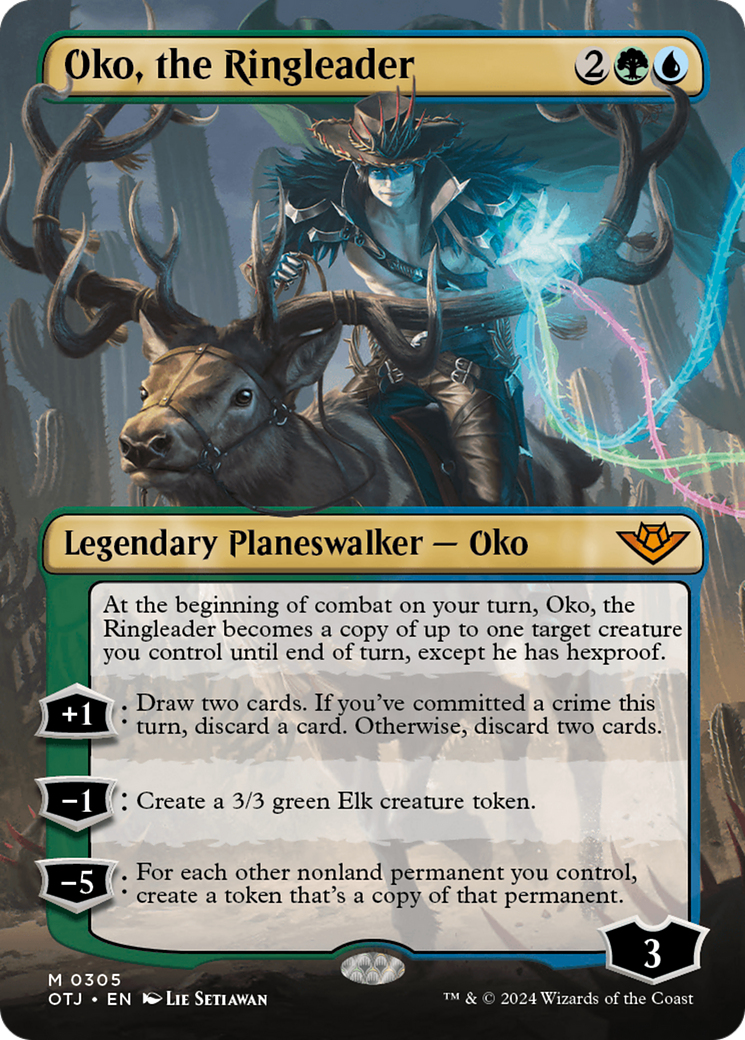 Oko, the Ringleader (OTJ-305) - Outlaws of Thunder Junction (Borderless) Foil - Premium MTG Single from Wizards of the Coast - Just $3.82! Shop now at Game Crave Tournament Store