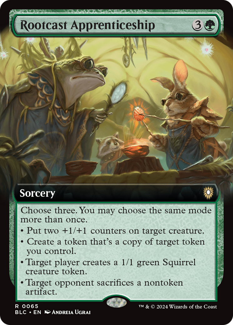 Rootcast Apprenticeship (BLC-065) - Bloomburrow Commander: (Extended Art) Foil - Premium MTG Single from Wizards of the Coast - Just $0.62! Shop now at Game Crave Tournament Store