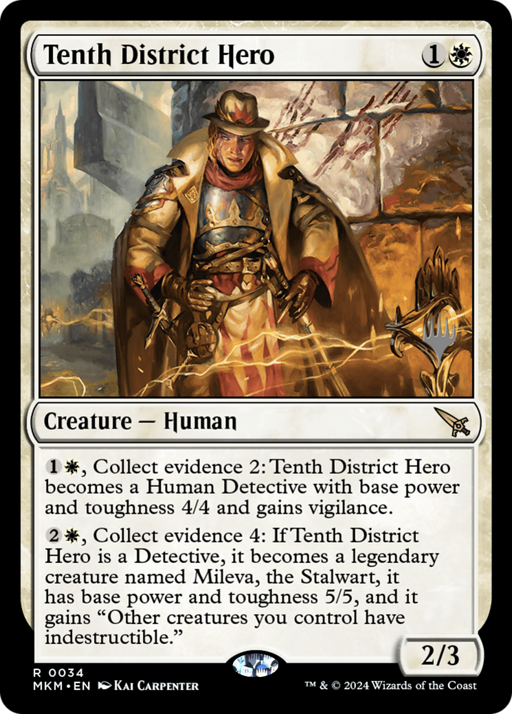 Tenth District Hero (PMKM-34P) - Murders at Karlov Manor Promos - Premium MTG Single from Wizards of the Coast - Just $0.26! Shop now at Game Crave Tournament Store