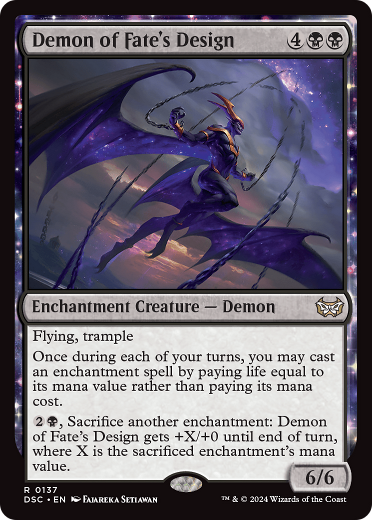 Demon of Fate's Design (DSC-137) - Duskmourn: House of Horror Commander - Premium MTG Single from Wizards of the Coast - Just $0.25! Shop now at Game Crave Tournament Store