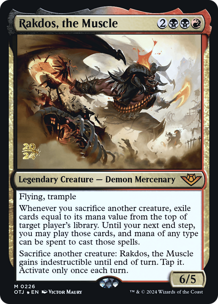 Rakdos, the Muscle (POTJ-226S) - Outlaws of Thunder Junction Promos Foil - Premium MTG Single from Wizards of the Coast - Just $4.59! Shop now at Game Crave Tournament Store
