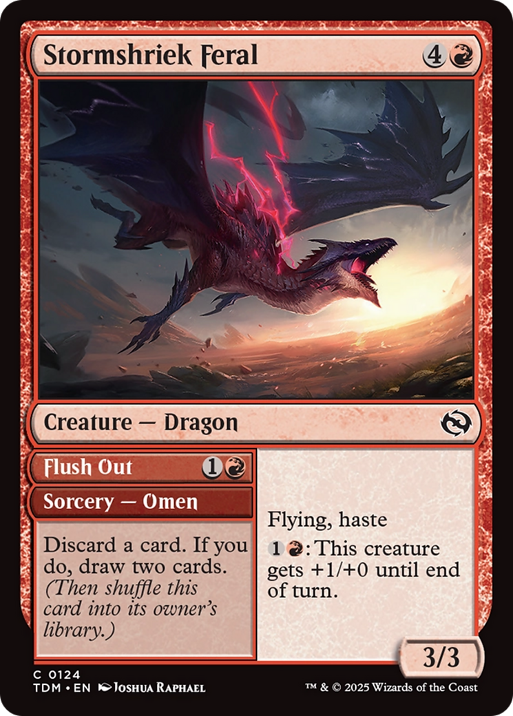 Stormshriek Feral // Flush Out (TDM-124) - Tarkir: Dragonstorm Foil - Premium MTG Single from Wizards of the Coast - Just $0.09! Shop now at Game Crave Tournament Store