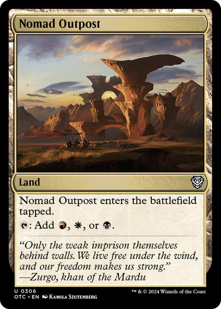 Nomad Outpost (OTC-306) - Outlaws of Thunder Junction Commander - Premium MTG Single from Wizards of the Coast - Just $0.42! Shop now at Game Crave Tournament Store