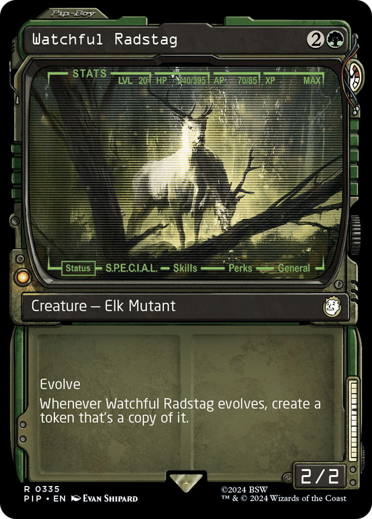 Watchful Radstag (PIP-335) - Fallout: (Showcase) - Premium MTG Single from Wizards of the Coast - Just $1.20! Shop now at Game Crave Tournament Store