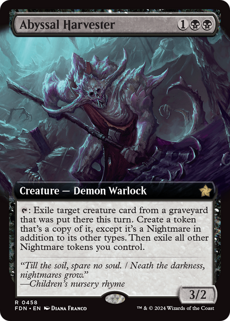 Abyssal Harvester (FDN-458) - Foundations: (Extended Art) Foil - Premium MTG Single from Wizards of the Coast - Just $1.43! Shop now at Game Crave Tournament Store