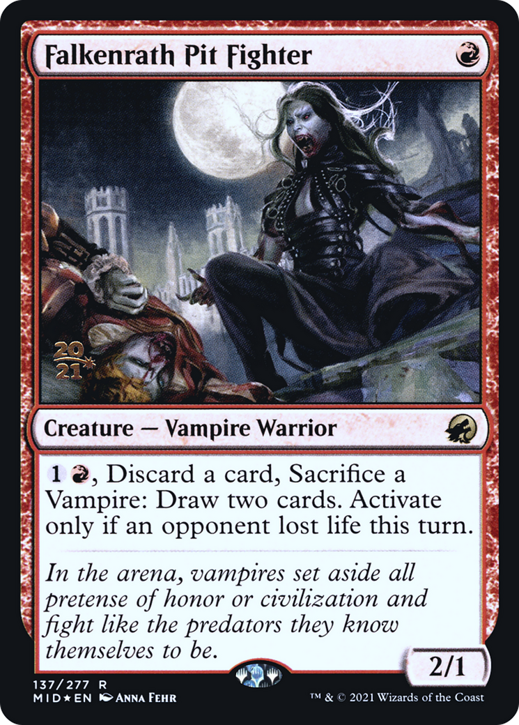 Falkenrath Pit Fighter (PMID-137S) - Innistrad: Midnight Hunt Promos Foil - Premium MTG Single from Wizards of the Coast - Just $0.35! Shop now at Game Crave Tournament Store