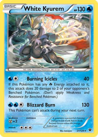 White Kyurem 21/124 - Fates Collide Reverse Holofoil