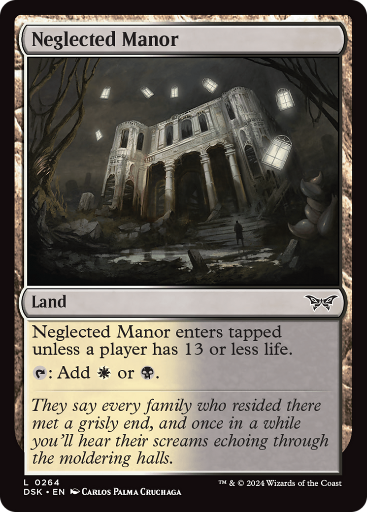 Neglected Manor (DSK-264) - Duskmourn: House of Horror - Premium MTG Single from Wizards of the Coast - Just $0.25! Shop now at Game Crave Tournament Store