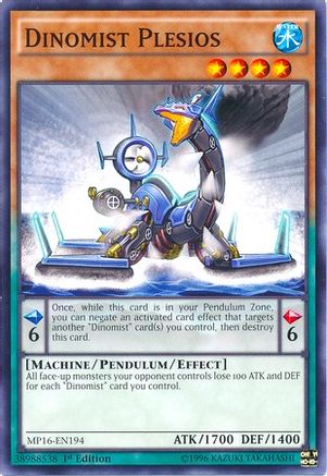 Dinomist Plesios (MP16-EN194) - 2016 Mega-Tins Mega Pack Unlimited - Premium Yugioh Single from Konami - Just $0.08! Shop now at Game Crave Tournament Store