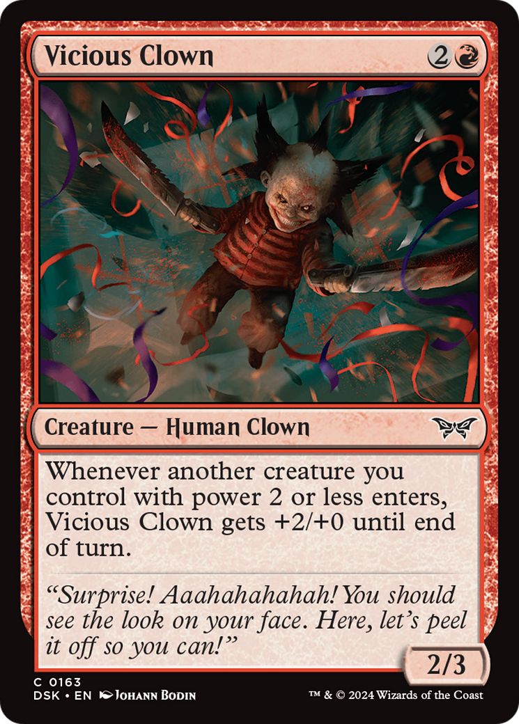 Vicious Clown (DSK-163) - Duskmourn: House of Horror - Premium MTG Single from Wizards of the Coast - Just $0.25! Shop now at Game Crave Tournament Store