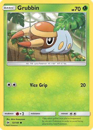 Grubbin 13/149 - Sun & Moon Reverse Holofoil
