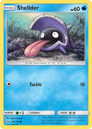 Shellder 33/149 - Sun & Moon Reverse Holofoil