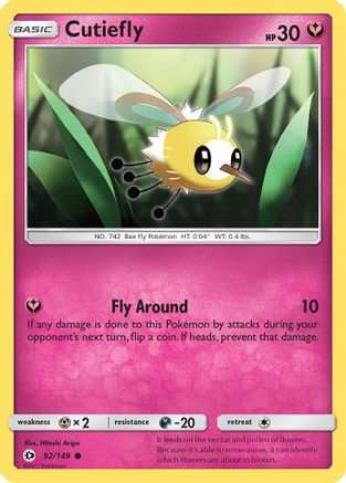 Cutiefly 92/149 - Sun & Moon Reverse Holofoil