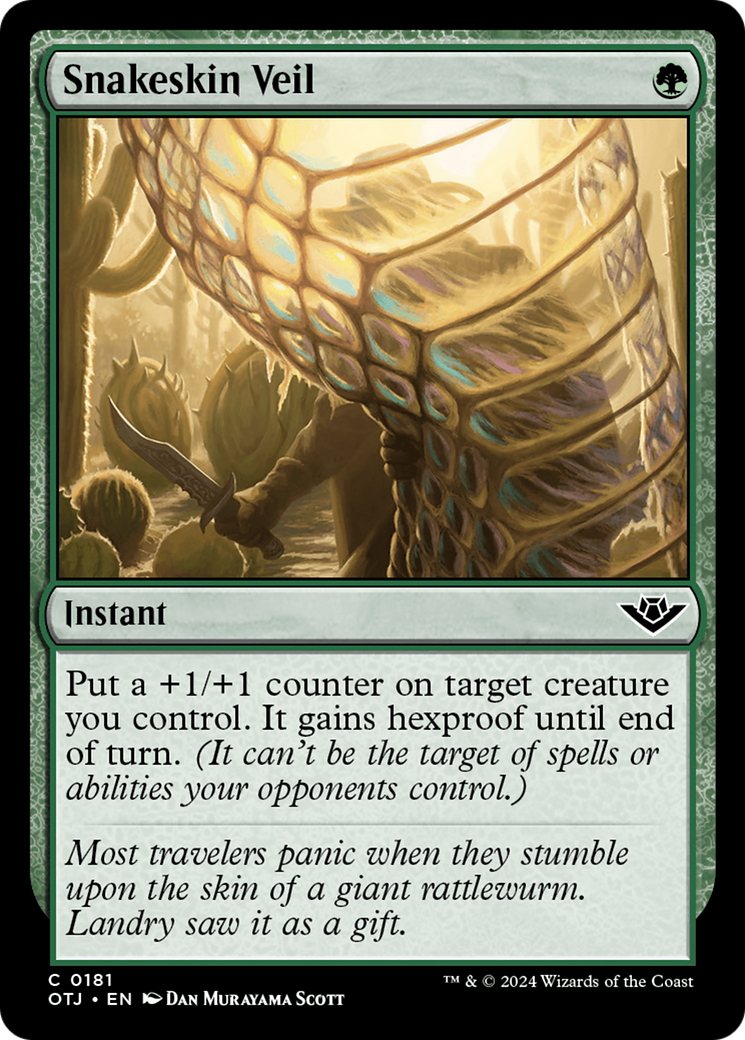Snakeskin Veil (OTJ-181) - Outlaws of Thunder Junction Foil - Premium MTG Single from Wizards of the Coast - Just $0.25! Shop now at Game Crave Tournament Store