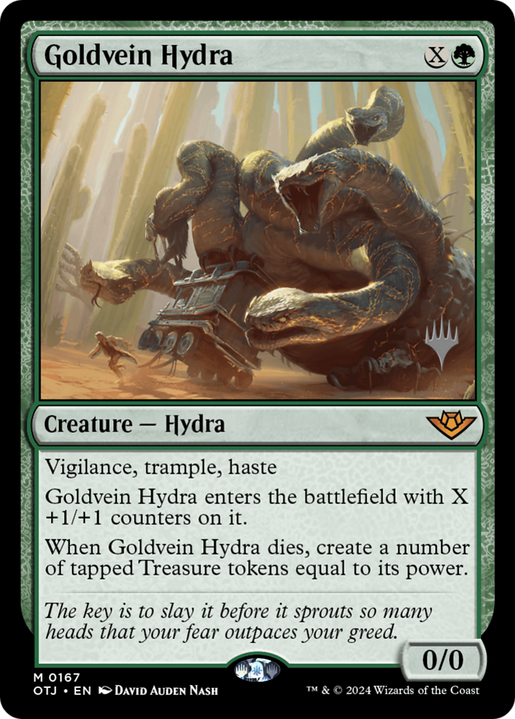 Goldvein Hydra (POTJ-167P) - Outlaws of Thunder Junction Promos Foil - Premium MTG Single from Wizards of the Coast - Just $8! Shop now at Game Crave Tournament Store