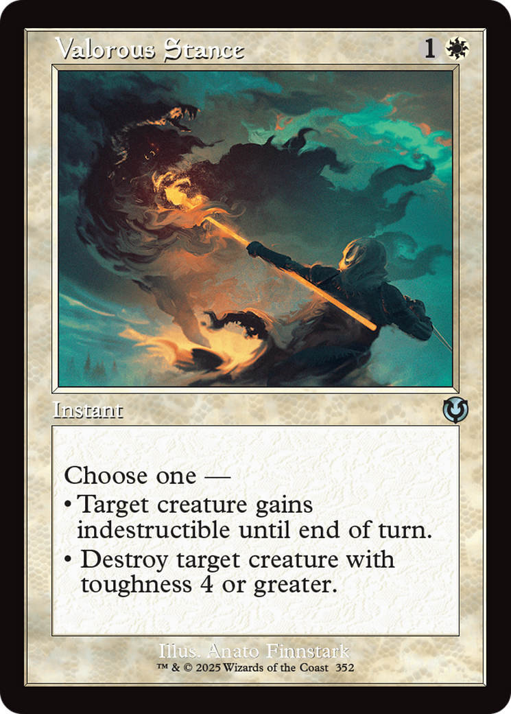 Valorous Stance (Retro Frame) (-352) - Innistrad Remastered Foil - Premium MTG Single from Wizards of the Coast - Just $0.54! Shop now at Game Crave Tournament Store