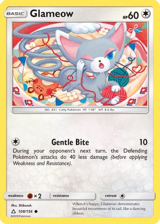 Glameow 108/156 - Ultra Prism Reverse Holofoil