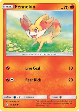 Fennekin 15/131 - Forbidden Light Reverse Holofoil