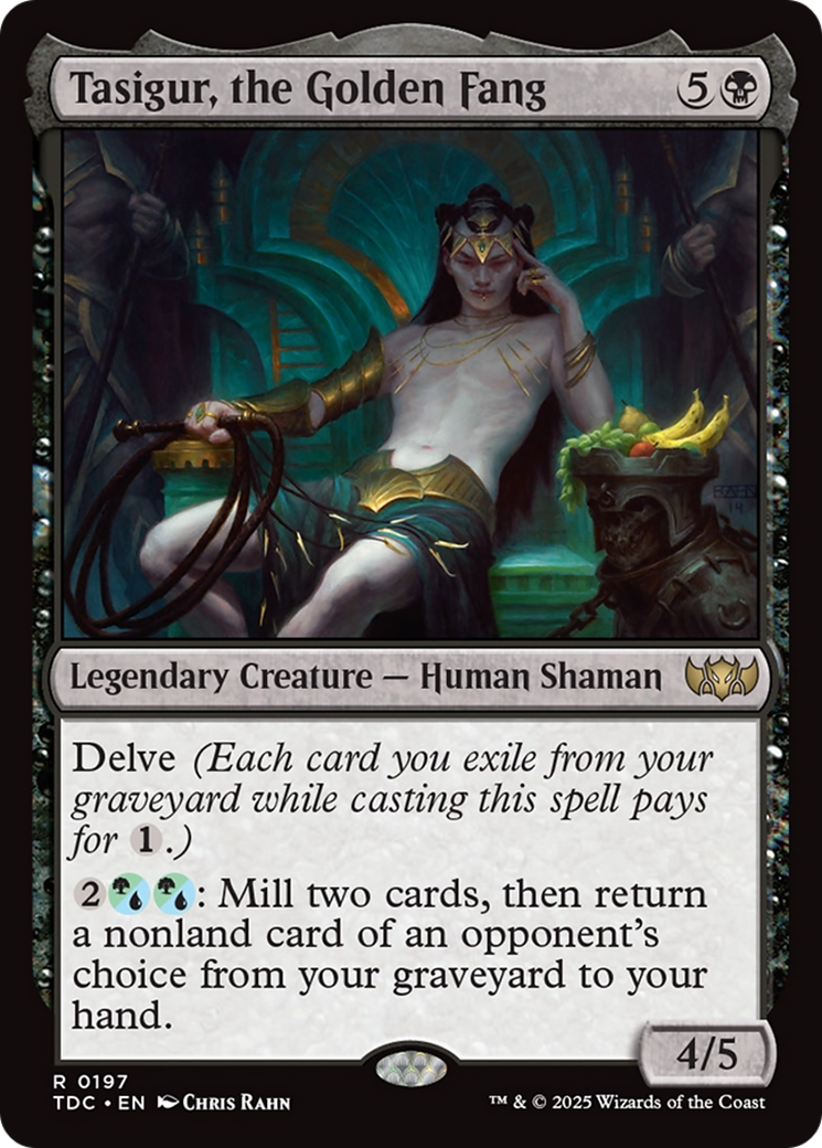 Tasigur, the Golden Fang (TDC-197) - Tarkir: Dragonstorm Commander - Premium MTG Single from Wizards of the Coast - Just $0.08! Shop now at Game Crave Tournament Store