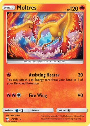 Moltres 38/214 - Lost Thunder Reverse Holofoil