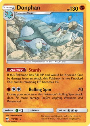 Donphan 112/214 - Lost Thunder Reverse Holofoil