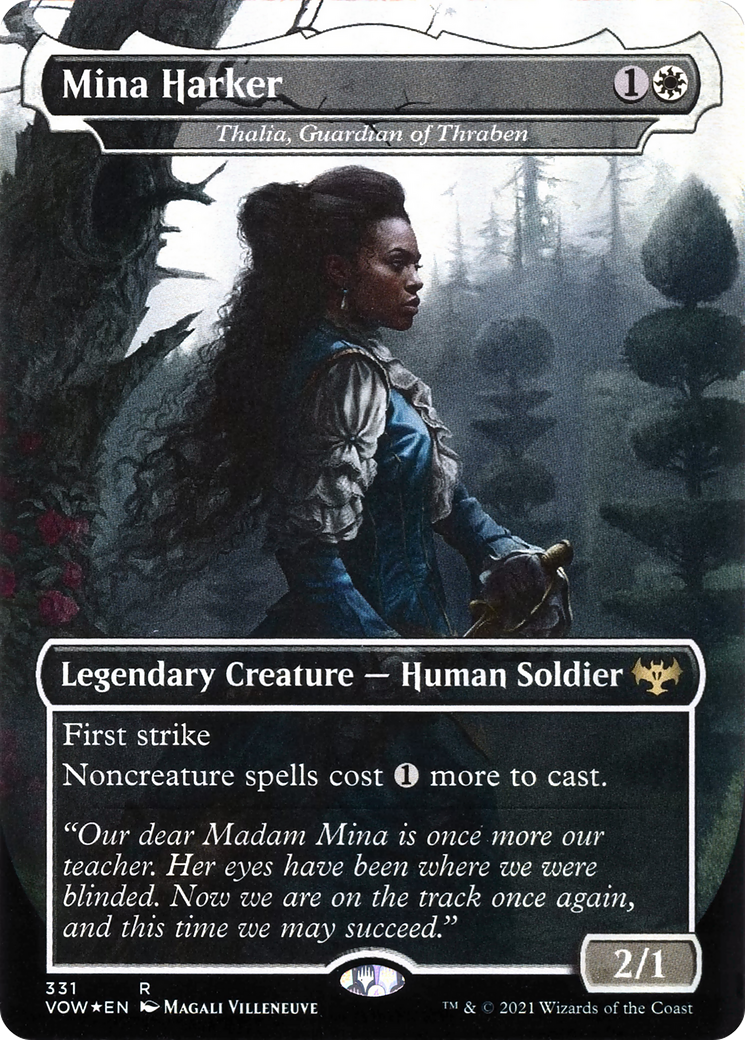 Thalia, Guardian of Thraben (VOW-331) - Innistrad: Crimson Vow / Mina Harker (Borderless) Foil - Premium MTG Single from Wizards of the Coast - Just $0.20! Shop now at Game Crave Tournament Store