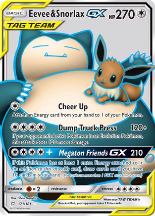 Eevee & Snorlax-GX 171/181 - Team Up Holofoil