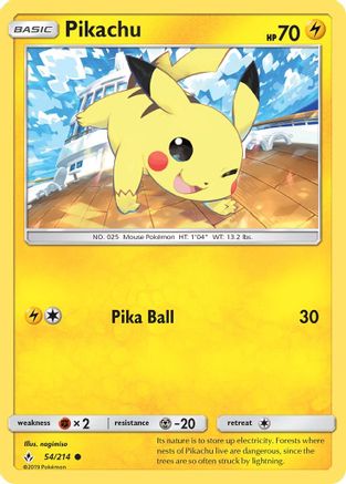 Pikachu 54/214 - Unbroken Bonds Reverse Holofoil