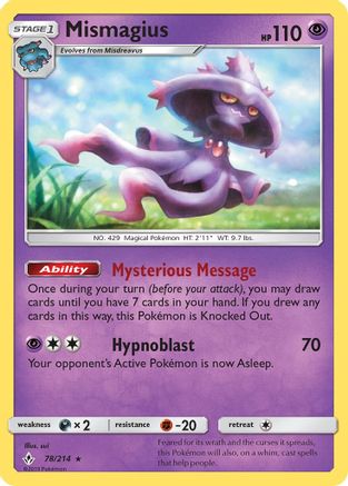 Mismagius 78/214 - Unbroken Bonds Reverse Holofoil