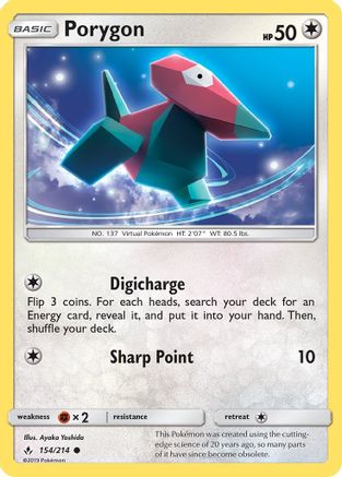 Porygon 154/214 - Unbroken Bonds Reverse Holofoil